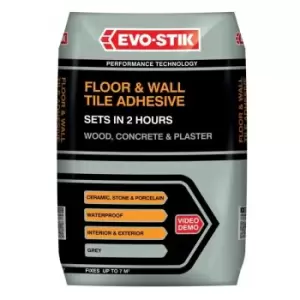 Image of Evo-Stik Floor & Wall Tile Adhesive Fast Set For Wood, Concrete & Plaster 20kg - 30811874