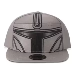 Image of STAR WARS The Mandalorian Bounty Hunter Helmet Novelty Cap, Grey/Black (NH837124STW)
