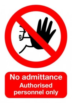 Image of Extra Value A5 Self Adhesive Warning Sign - No Admittance