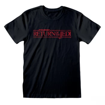 Image of Star Wars - ROTJ Logo Unisex Medium T-Shirt - Black