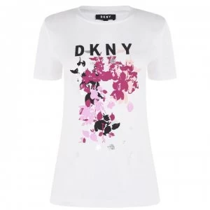 Image of DKNY Logo Splash T Shirt - WHITE