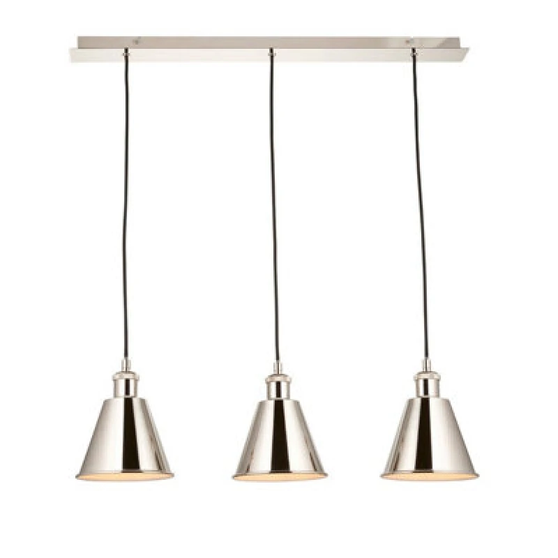Image of EDITE Halle 3-Light Pendant Light in Bright Nickel chrome ONE SIZE