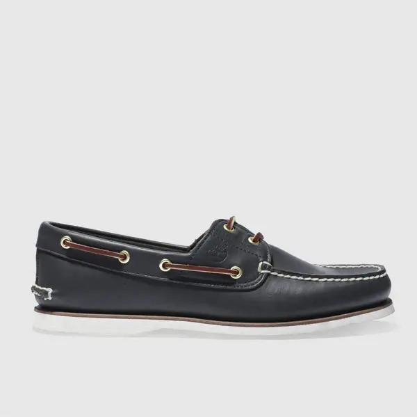 Image of Timberland classic 2 eye boat shoes in navy Navy UK 6 (EU 39½)