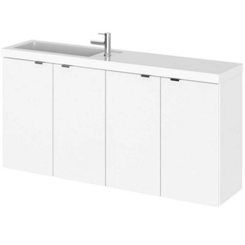 Image of Hudson Reed Fusion 1005mm Compact Vanity & Wc Combination Unit, Gloss White