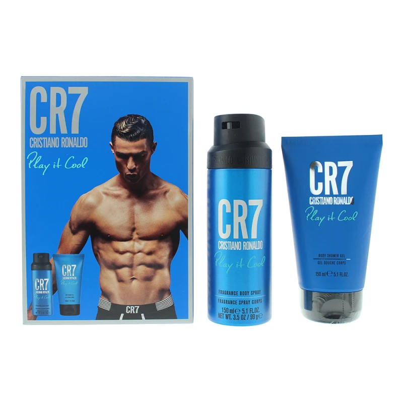 Image of Cristiano Ronaldo CR7 Play It Cool Gift Set 150ml Shower Gel + 150ml Body Spray