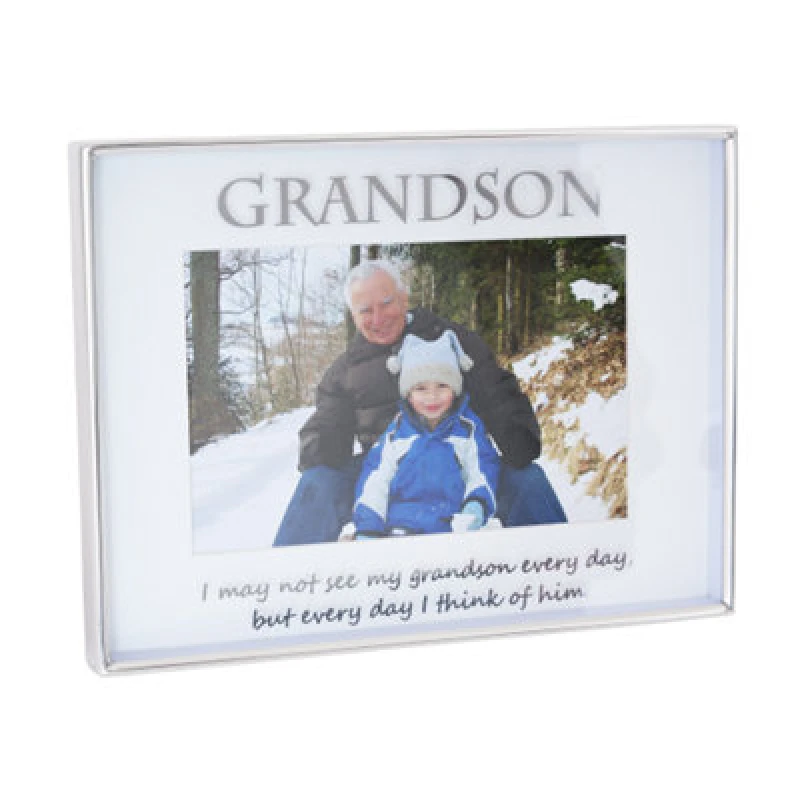 Image of Happy Homewares Silver Grandson 4X6 Picture Frame For Wall Or Table Use
