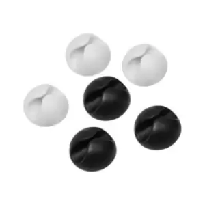 Image of LogiLink KAB0009 Cable Organizer for Desktop - 6 Pcs. - Black / White