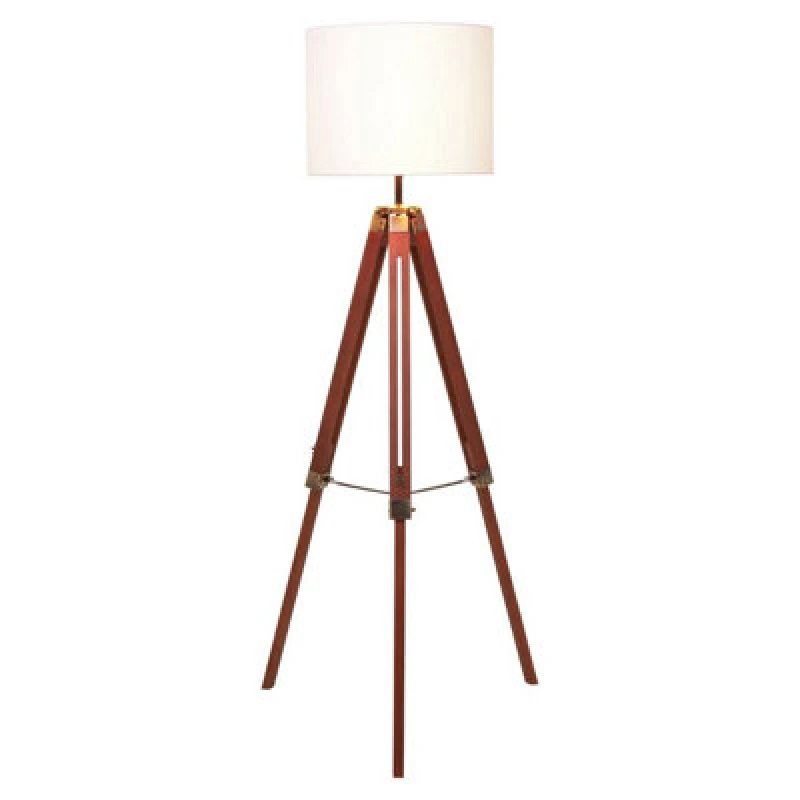 Image of Orsina Tripod Floor Lamp With Brown Base, Adjustable Tall Standing Lamp, Modern Floor Lamp With Metal Struts