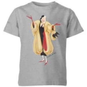Image of Disney 101 Dalmatians Cruella De Vil Kids T-Shirt - Grey - 3-4 Years
