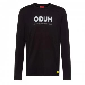 Image of Hugo Boss X Smiley Logo Long Sleeve T-Shirt Black Size L Men