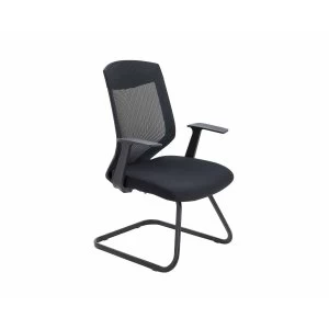 Image of TC Office Vogue Mesh Back Cantilever Meeting Chair with Black Frame, Black