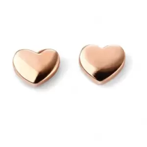 Image of Elements Gold 9CT Rose Gold Heart Stud Earrings GE2038