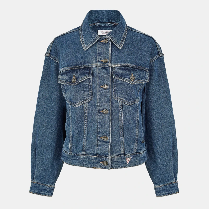 Image of Guess Oversized Denim Trucker Jacket 14977051 Blue