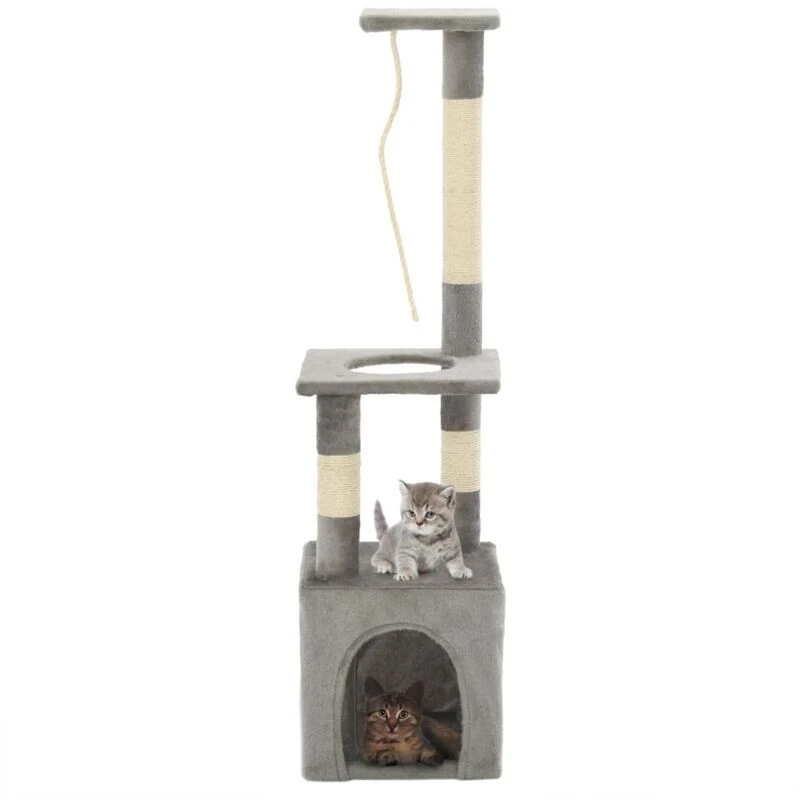 Image of Cat Tree with Sisal Scratching Posts 109cm Grey