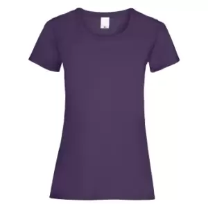 Image of Womens/Ladies Value Fitted Short Sleeve Casual T-Shirt (X Small) (Grape)