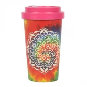 Image of Tie Dye Mandala Bamboo Mug with Sleeve
