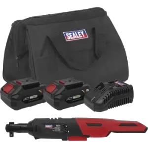 Image of Sealey CP20VRW 20v Cordless 3/8" Drive Ratchet Wrench 2 x 4ah Li-ion Charger Bag