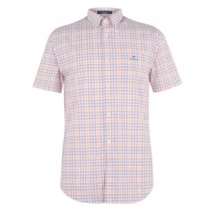 Image of Gant Gant Short Sleeve Check Shirt - Ivy Gold 710