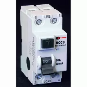 Image of Lewden B80/30/2 80A 30MA 2P Rccb