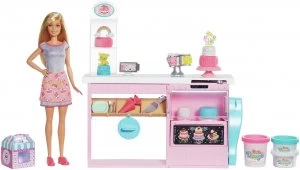 Image of Barbie Cake Bakery Decorating Playset with Doll