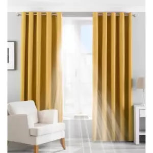 Image of Riva Paoletti Eclipse Ringtop Eyelet Curtains (229 x 183 cm) (Ochre Yellow)