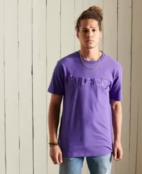 Image of Superdry Mens Core Logo Standard Weight T-Shirt Purple / Prism Violet - Size: M