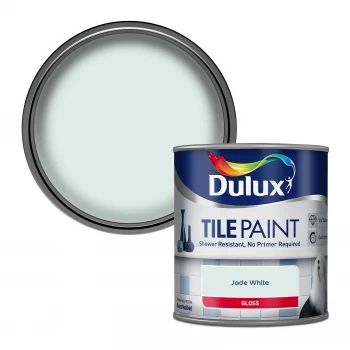 Image of Dulux Jade White Tile Paint 600ml