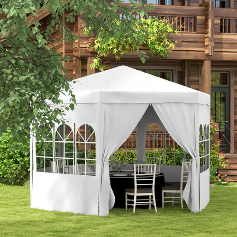 Image of Outsunny Outsunny 3.9m Outdoor Gazebo Canopy Party Tent with 6 Removable Side Walls