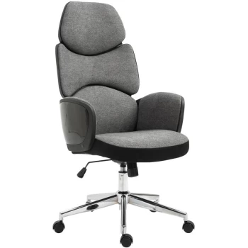 Image of Vinsetto - Modern Office Chair Ergonomic Thick Padding High Back Armrests Height Adjustable Rocking w/ 5 Wheels Swivel Home Office Grey Black