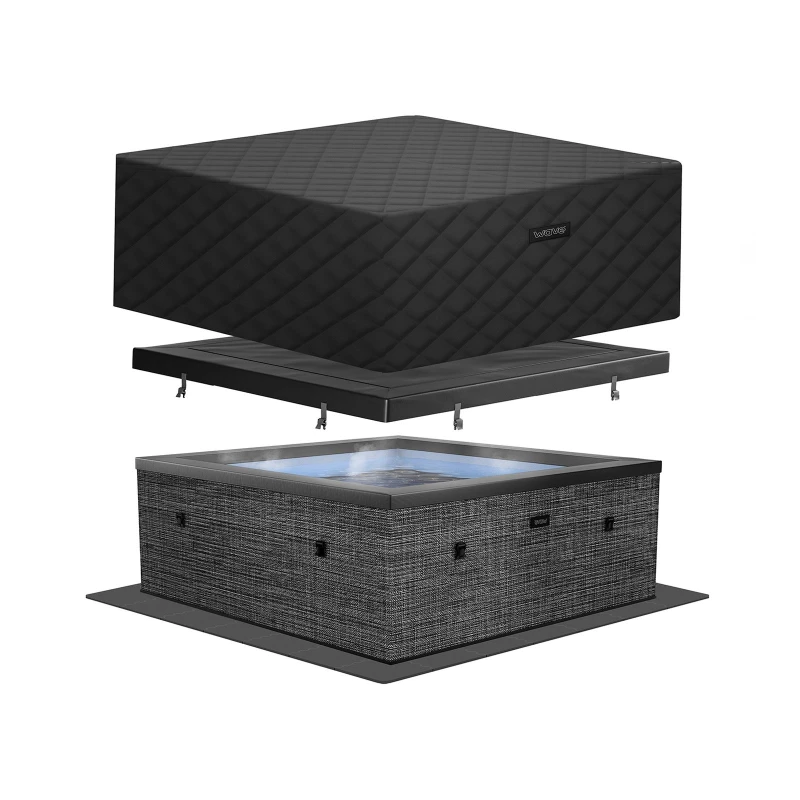 Image of Wave Spas Wave Garda Energy-Efficient Hot Tub Bundle 4 Person in Dark Grey Dark Grey Unisex 4 Person