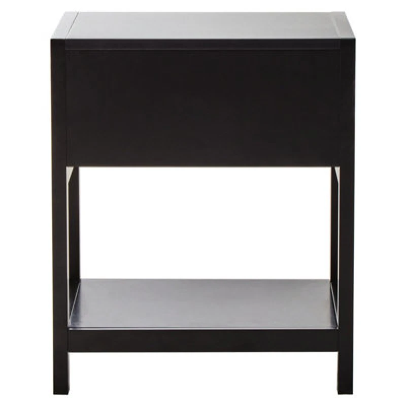 Image of Orsina Rustic Black Wood Side Table, Functional Bed Side Table, Ample Storage Space Of Small Lounge Side Table