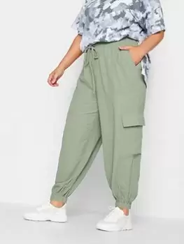 Image of Yours Smart Woven Joggers Chalky Khaki, Green, Size 18, Women