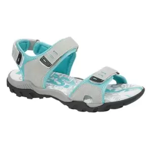 Image of PDQ Womens/Ladies Toggle & Touch Fastening Sports Sandals (7 UK) (Light Grey/Mint)