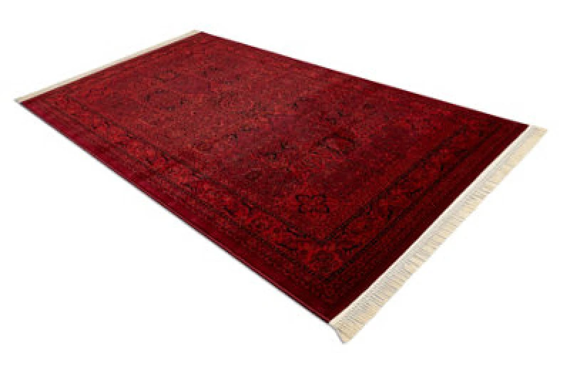 Image of RugsX Orient 5365 Carpet Burgundy / Black Frame, Oriental, With Fringes 150X230 Cm