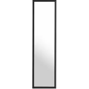 Image of Black Plastic Frame Over Door Mirror - Premier Housewares
