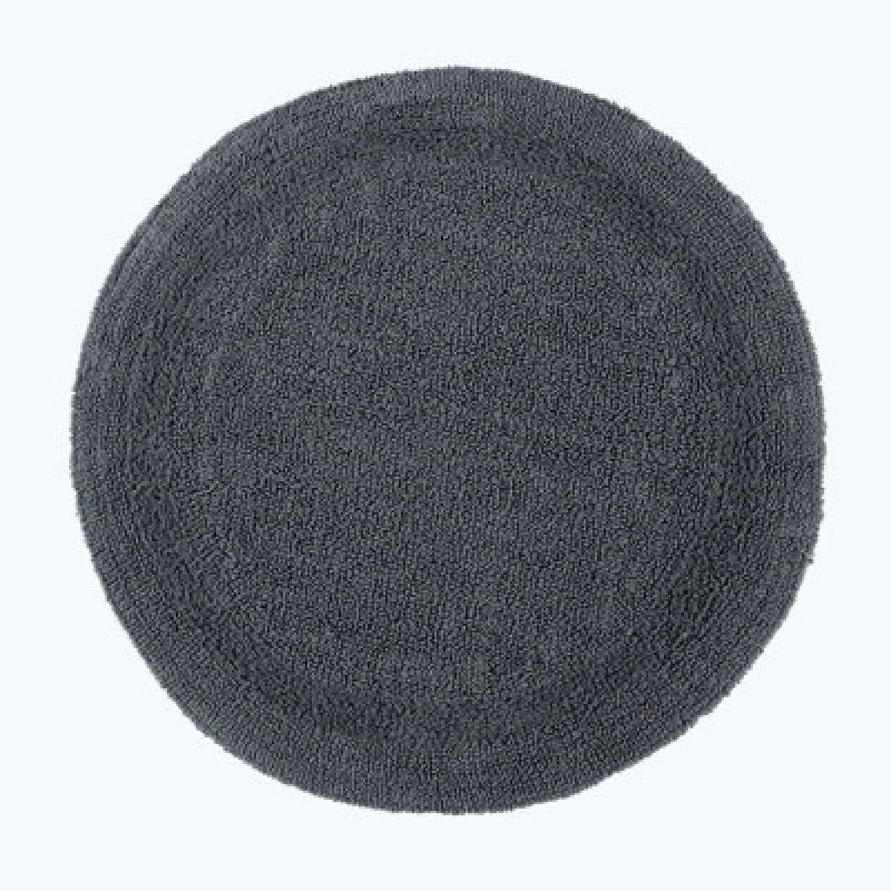 Image of Homescapes Luxury Reversible Round Bath Mat - Grey