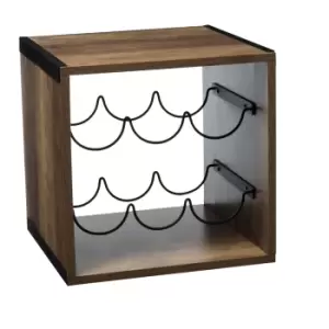 Image of Indus Metal & Wood 6 Bottle Wine Rack Natural