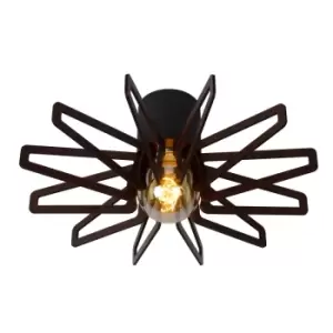 Image of Zidane Modern Flush Ceiling Light - Ø45cm - 1xE27 - Black