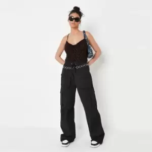 Image of Missguided Print Devore Strappy Bodysuit - Brown