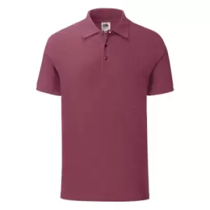 Image of Fruit Of The Loom Mens Iconic Pique Polo Shirt (L) (Heather Burgundy)