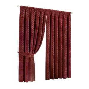 Image of Riva Home Belmont Pencil Pleat Curtains (66x90 (168x229cm)) (Claret)