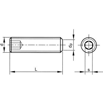 Image of M6X15 Skt Set Screw Flat Point (GR-45H) (14.9)- you get 5 - Qualfast