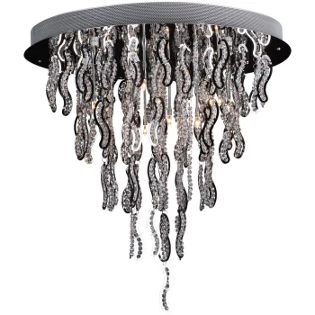 Image of Ale Glass & Crystal Ceiling Light Chrome