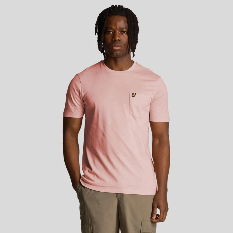 Image of Lyle & Scott Palm Pink Pocket T-Shirt Pink Male 2XL 217191UK