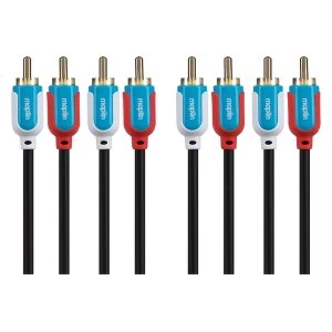 Image of Maplin Premium Quad RCA Phono to Quad RCA Phono 2 Pole Terminal Cable 5m
