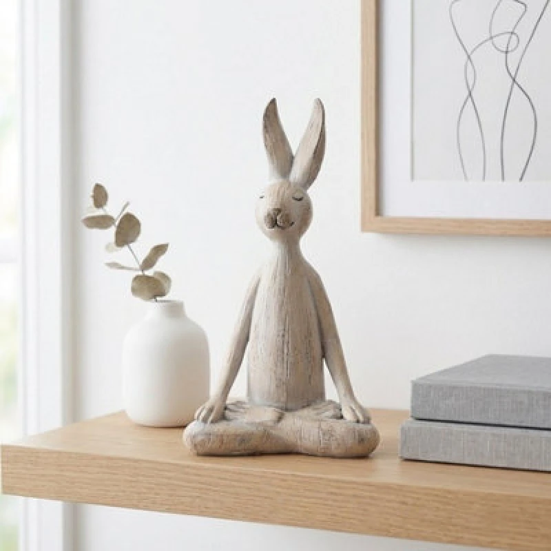 Image of Garden Greatness Brushed Yoga Rabbit Ornament - Premium Quality Home Decor
