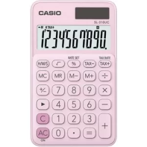 Image of Casio SL-310UC-PK Pocket calculator Rose Display (digits): 10 solar-powered, battery-powered (W x H x D) 70 x 8 x 118 mm