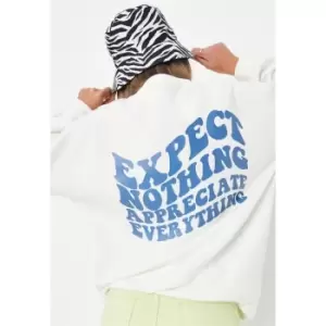 Image of Missguided Wellness Oversized Graphic Sweatshirt - Cream