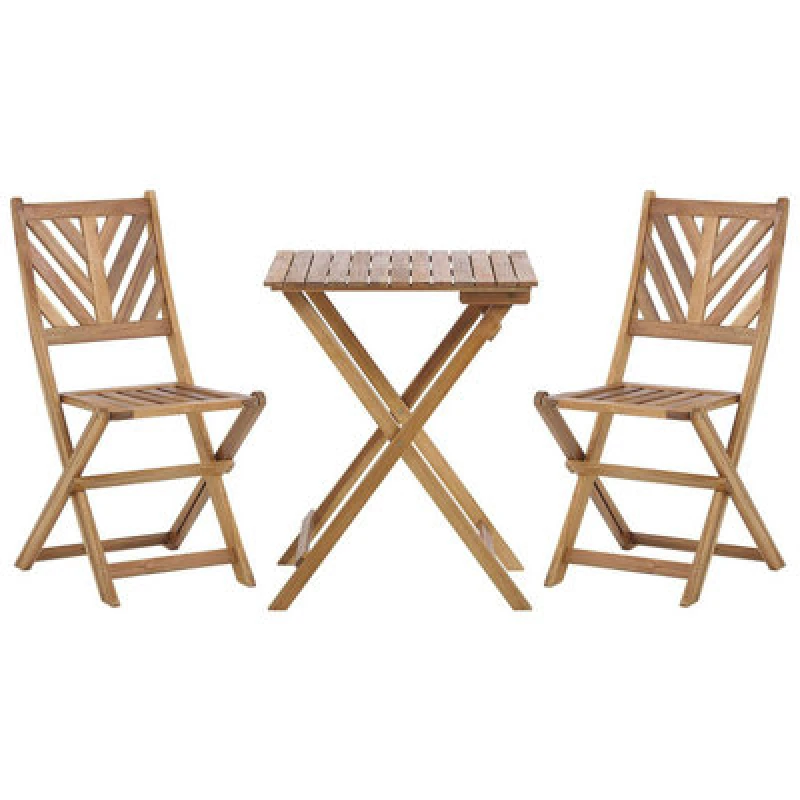 Image of Beliani Bistro Set Folding Terni Acacia Wood Brown