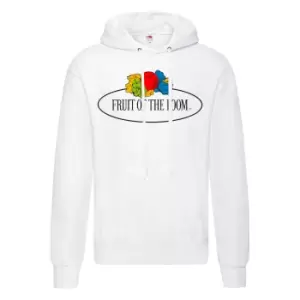 Image of Fruit of the Loom Mens Vintage Big Logo Hoodie (XL) (White)